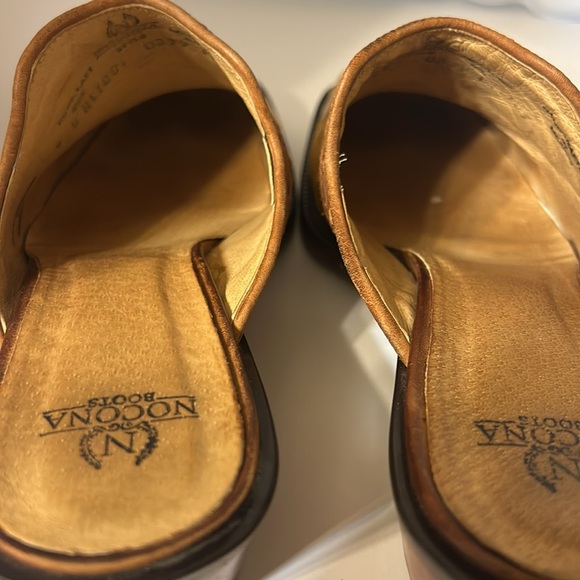 Nocona Full Quill Ostrich Square Toe Western Mule Boots Shoes Yellow Women US9B - Picture 6 of 9